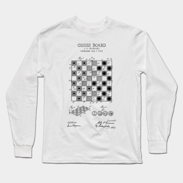 CHESS BOARD patent Long Sleeve T-Shirt by Dennson Creative